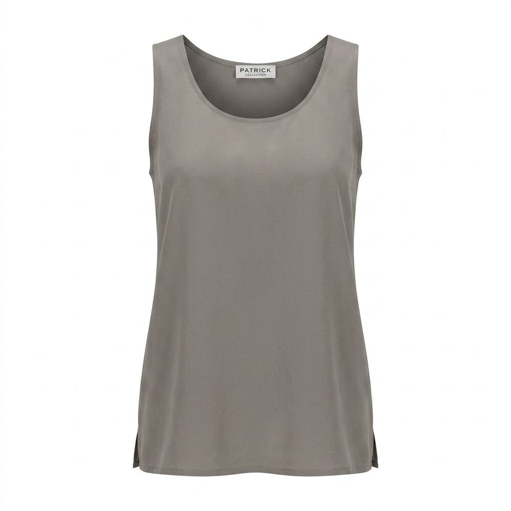 Vintage Patrick Collection 100% Silk Gray Scoop Neck Tank Top Women Size S